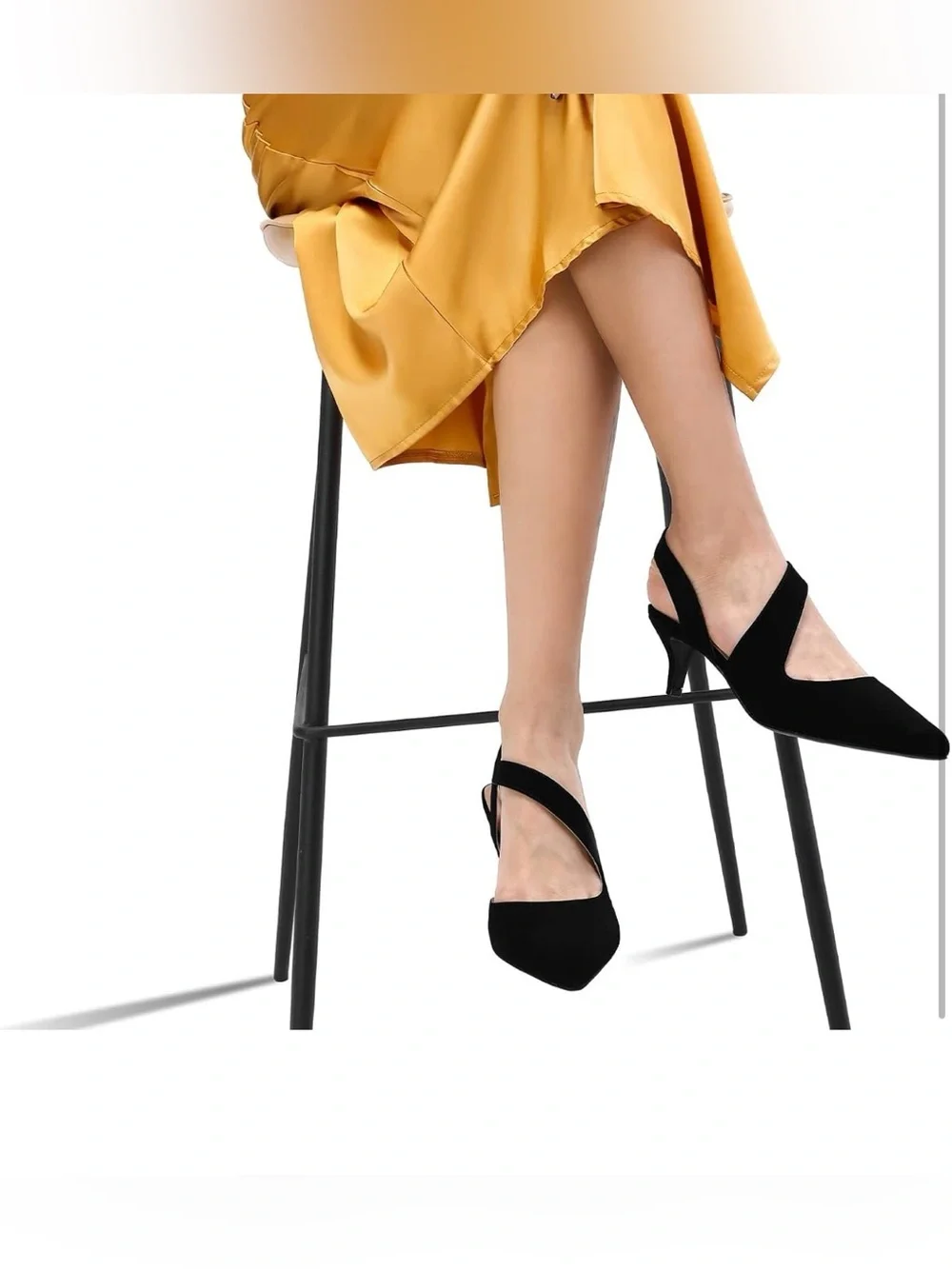 Pointed Toe Slingback Kitten Heels 2” – Faux Suede